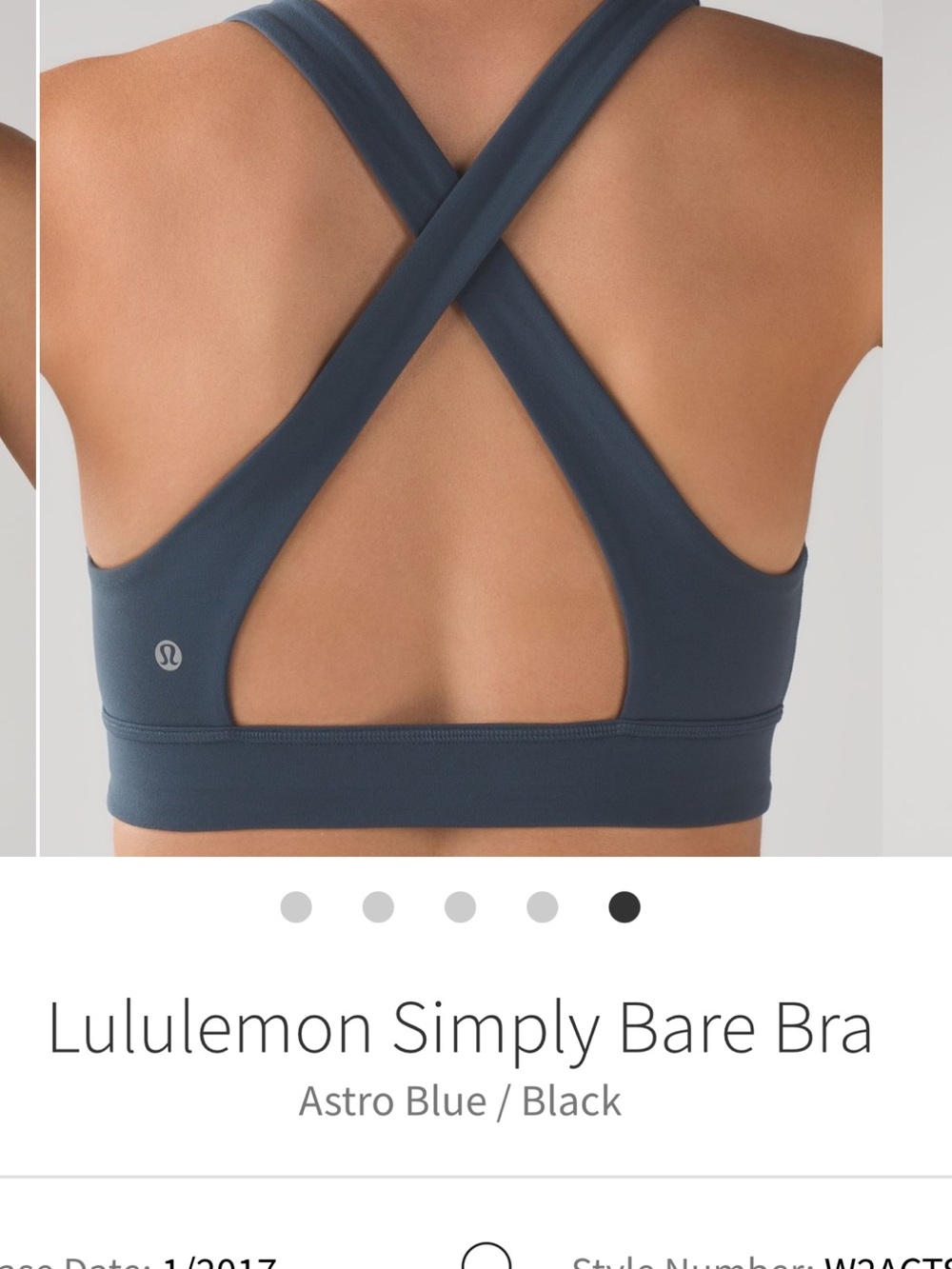 lululemon athletica Simply Bare Bra — Astro Blue / Black
